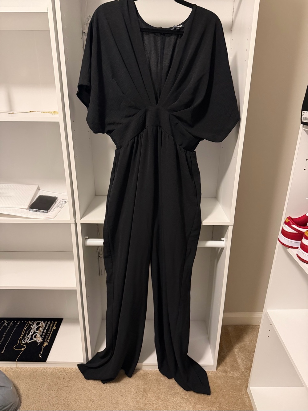 Fashion Nova Black Wide-Leg Jumpsuit – Size XL